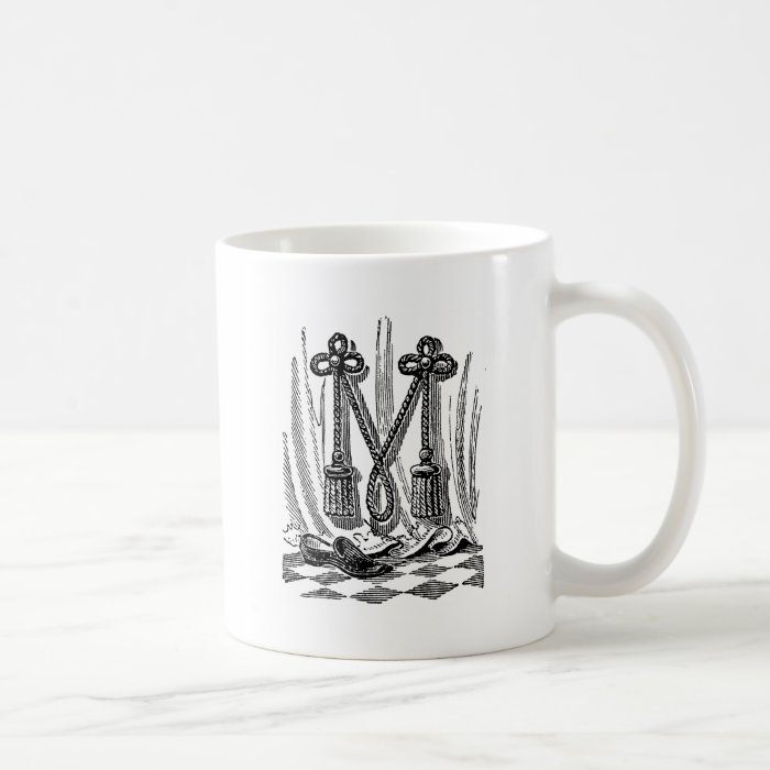 Antique Calligraphy Masonic Symbols Letter M Mug