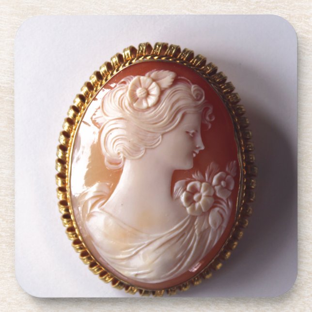Antique Cameo Drink Coaster (Front)