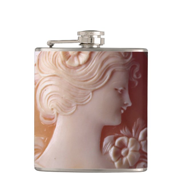 Antique Cameo Hip Flask (Front)