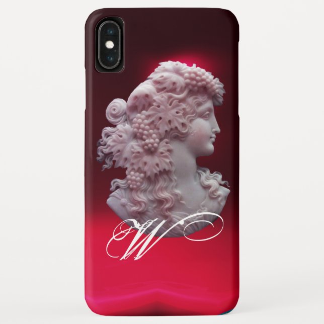 ANTIQUE CAMEO, LADY WITH GRAPES AND GRAPEVINES Case-Mate iPhone CASE (Back)