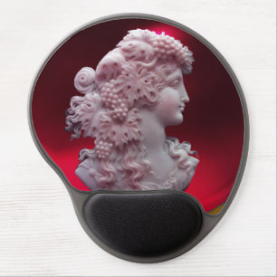 ANTIQUE CAMEO,LADY WITH GRAPES AND GRAPEVINES GEL MOUSE PAD