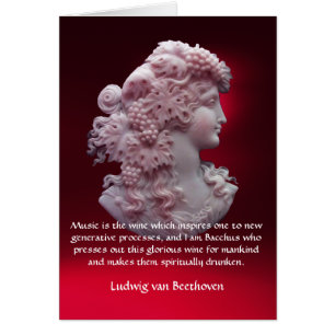 ANTIQUE CAMEO,LADY WITH GRAPES ,WINE MUSIC QUOTE CARDS