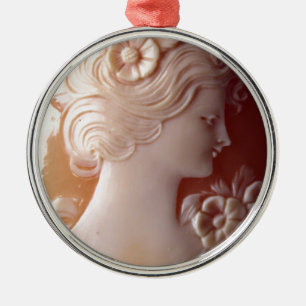 Antique Cameo Metal Ornament