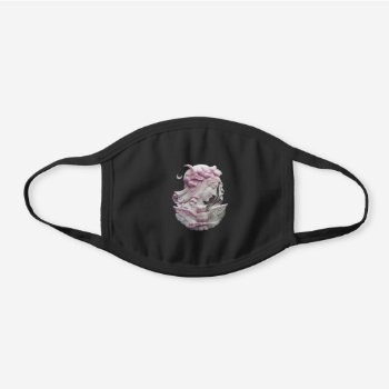 Antique Cameo Moon Lady Of Night With Owl Black Cotton Face Mask by bulgan_lumini at Zazzle