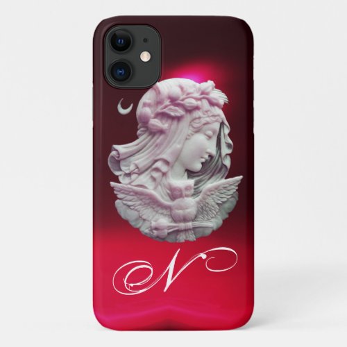 ANTIQUE CAMEOMOON LADY OF NIGHT WITH OWL MONOGRAM iPhone 11 CASE