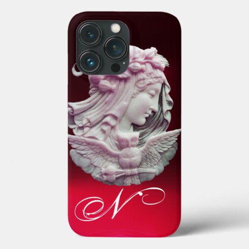ANTIQUE CAMEOMOON LADY OF NIGHT WITH OWL MONOGRAM iPhone 13 PRO CASE