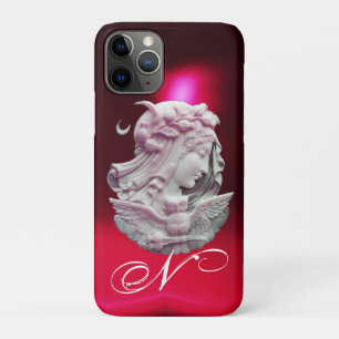 ANTIQUE CAMEO,MOON LADY OF NIGHT WITH OWL MONOGRAM iPhone 11 PRO CASE