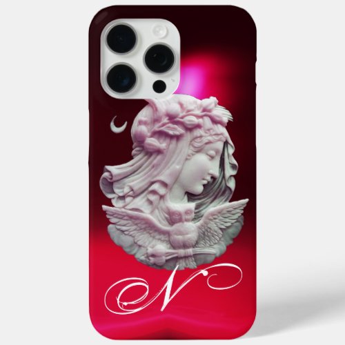 ANTIQUE CAMEOMOON LADY OF NIGHT WITH OWL MONOGRAM iPhone 15 PRO MAX CASE