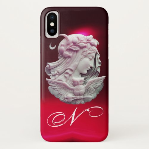 ANTIQUE CAMEOMOON LADY OF NIGHT WITH OWL MONOGRAM iPhone XS CASE