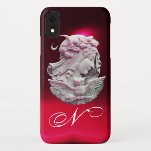ANTIQUE CAMEOMOON LADY OF NIGHT WITH OWL MONOGRAM iPhone XR CASE