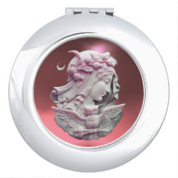 ANTIQUE CAMEO,MOON LADY OF NIGHT WITH OWL VANITY MIRROR