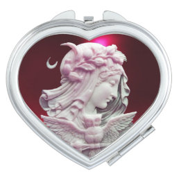 ANTIQUE CAMEO,MOON LADY OF NIGHT WITH OWL VANITY MIRROR
