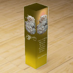 ANTIQUE CAMEO, MOON LADY OF NIGHT WITH OWL ,Yellow Wine Gift Box<br><div class="desc">Elegant monogram design with wine quote “I love everything that is old; old friends, old times, old manners, old books, old wines.” .Romantic ancient cammeo jewel with a beautiful woman profile with long hair ornamented with berries in the moon light with owl.on red ruby gemstone..Part from " Season's Fruits ".This...</div>