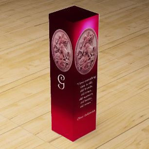 ANTIQUE CAMEO,SAINT GEORGE AND DRAGON MONOGRAM Red Wine Box