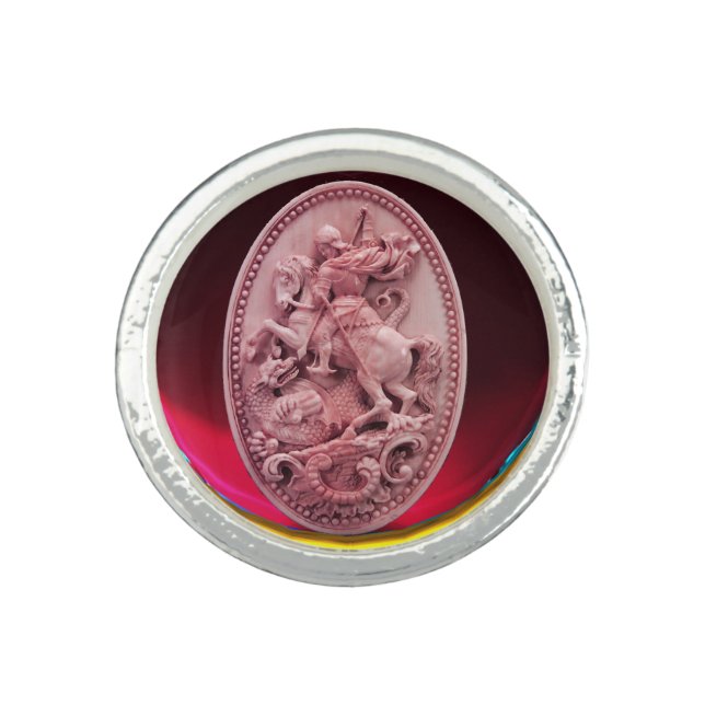 ANTIQUE CAMEO / SAINT GEORGE AND DRAGON RING (Front)