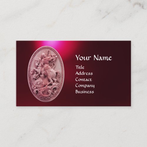 ANTIQUE CAMEO  SAINT GEORGE WITH DRAGON MONOGRAM BUSINESS CARD