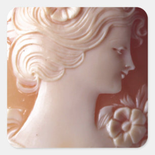 Antique Cameo Square Sticker