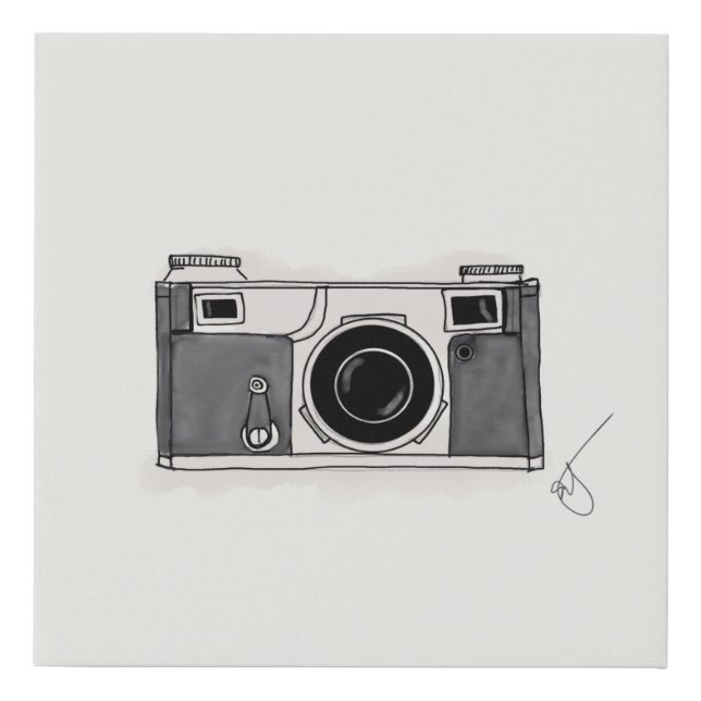Antique camera faux canvas print (Front)