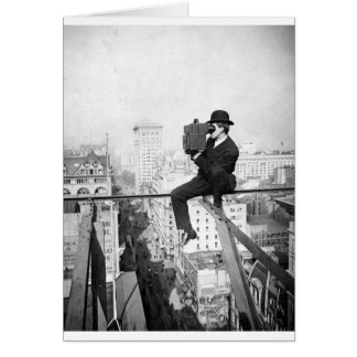 antique camera on a city highrise vintage photo cards
