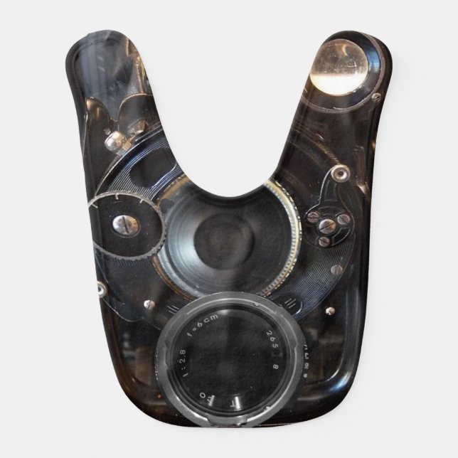 Antique Camera Photography Vintage Lens Film Bib (Front)