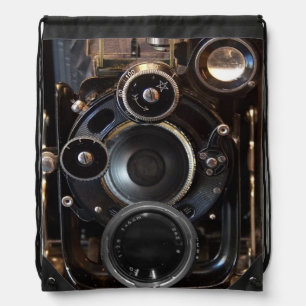 Antique Camera Photography Vintage Lens Film Drawstring Bag