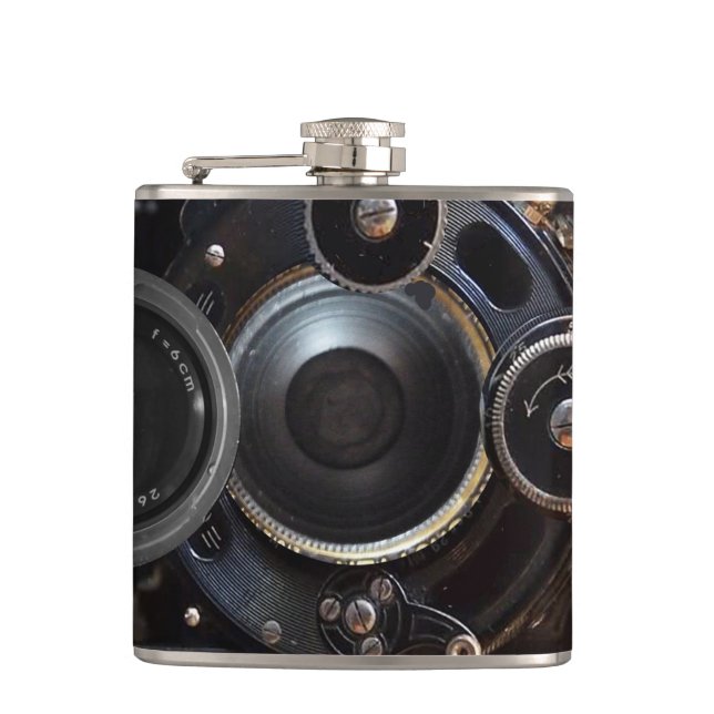 Antique Camera Photography Vintage Lens Film Flask (Front)
