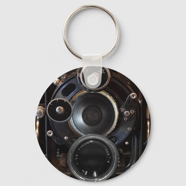 Antique Camera Photography Vintage Lens Film Keychain (Front)