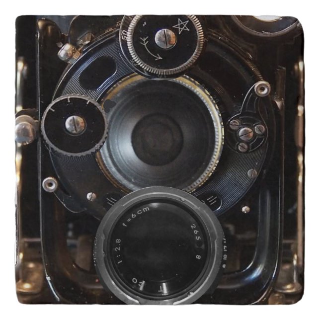Antique Camera Photography Vintage Lens Film Trivet (Front)
