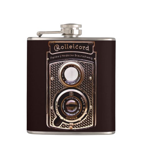 Antique camera rolleicord art deco hip flask