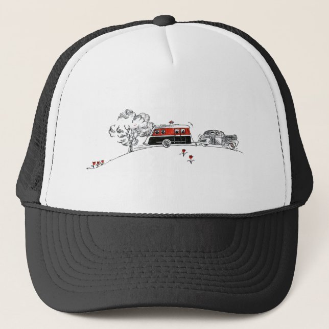 Antique Camper and Car Trucker Hat (Front)