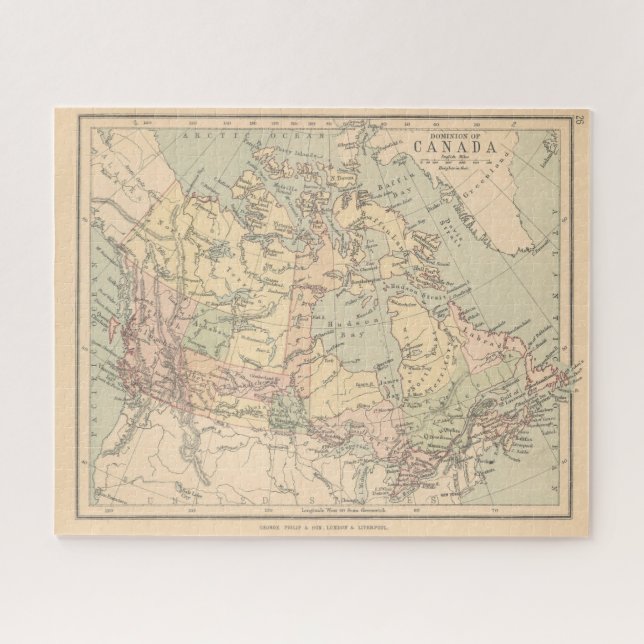 Antique Canada Map Jigsaw Puzzle (Horizontal)