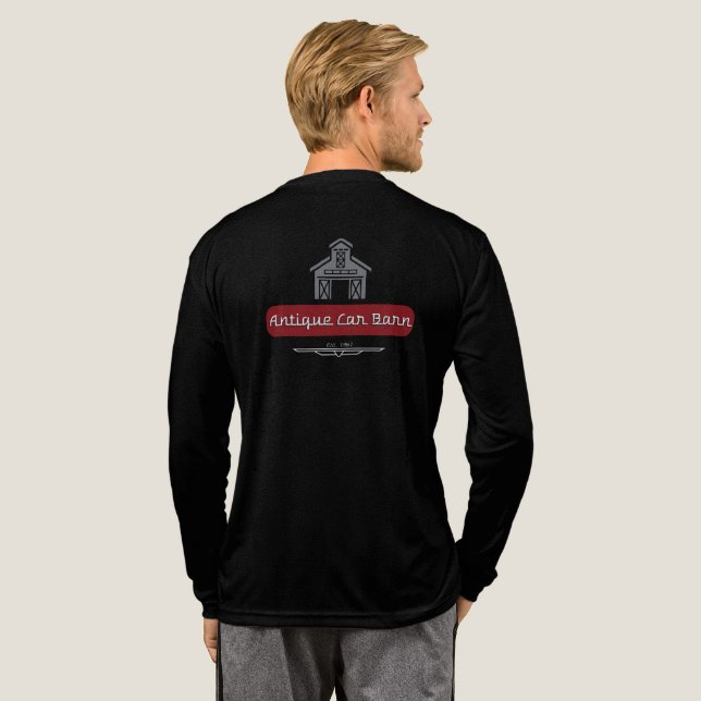 Antique Car Barn - Black Long Sleeve Tri-Blend Shirt (Full Back)