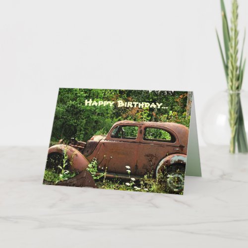 Antique Car Birthday Card