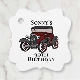 Antique Car Birthday Favor Tags