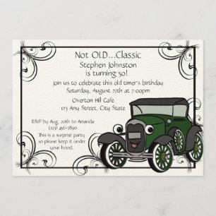 Antique Car Birthday Invitation