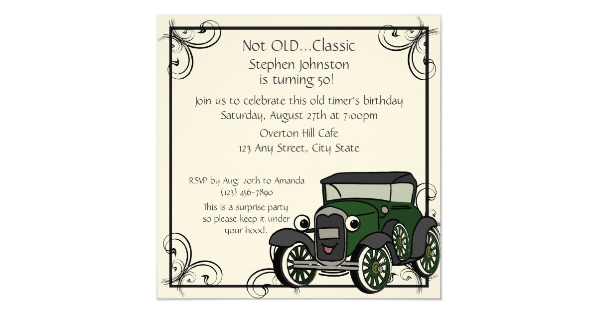 Antique Car Invitations 10