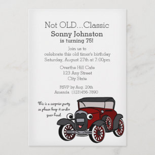 Antique Car Birthday Invitation