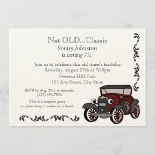 Antique Car Birthday Invitation