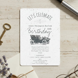 Antique Car Birthday Invitation