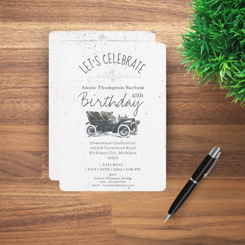 Antique Car Birthday Invitation