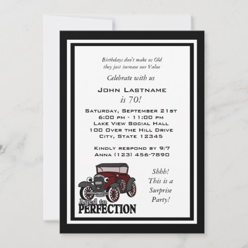 Antique Car Birthday Invite