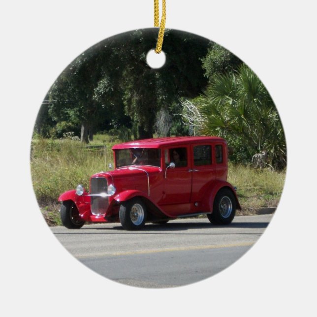 Antique car ceramic ornament (Front)