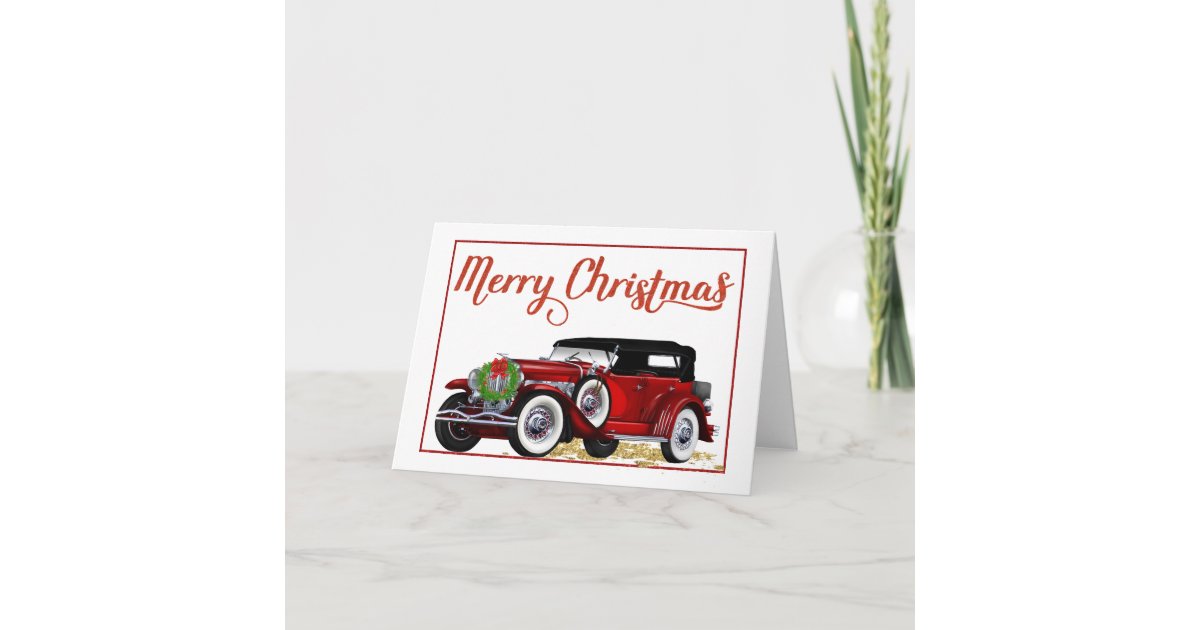 Antique Car Christmas Card Zazzle
