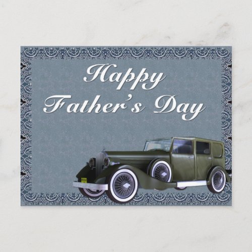 Antique Car D1 _ Happy Fathers Day Postcard