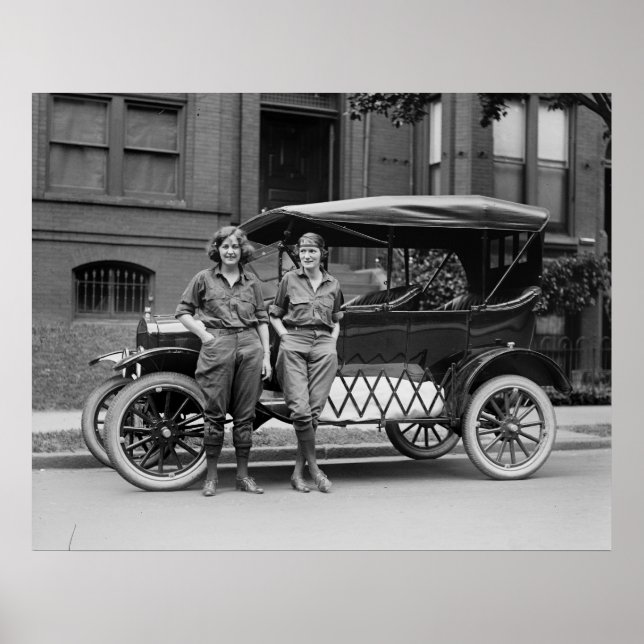 Antique Car Girls, 1920s Poster (Front)