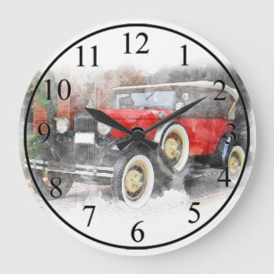 Antique Car Large Clock