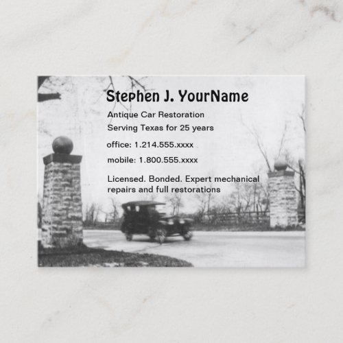 Antique Car Mechanic Restoration and Repair Business Card Template