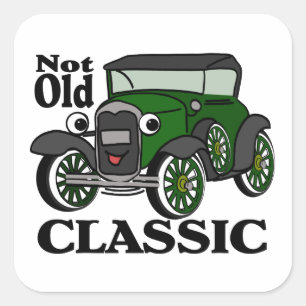 Antique Car Not Old Classic Birthday Square Sticker