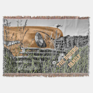 Antique Car Personalized Throw Blanket