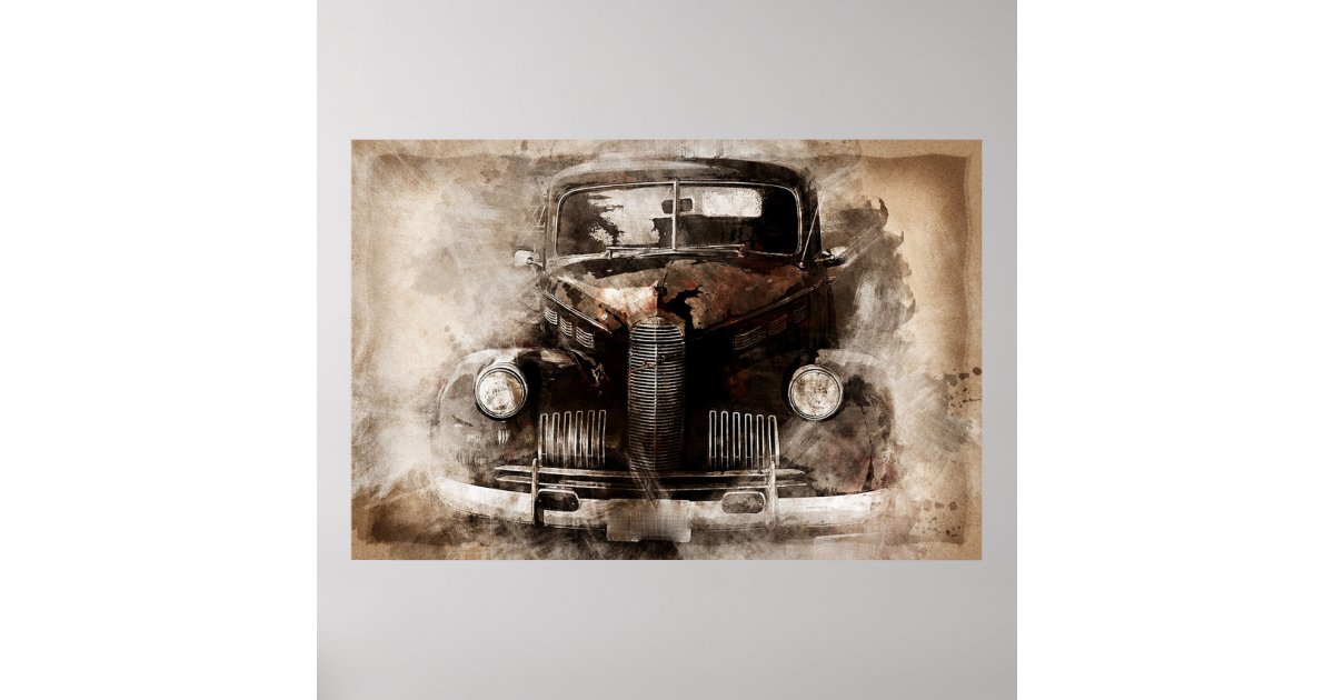 Antique Car Poster | Zazzle